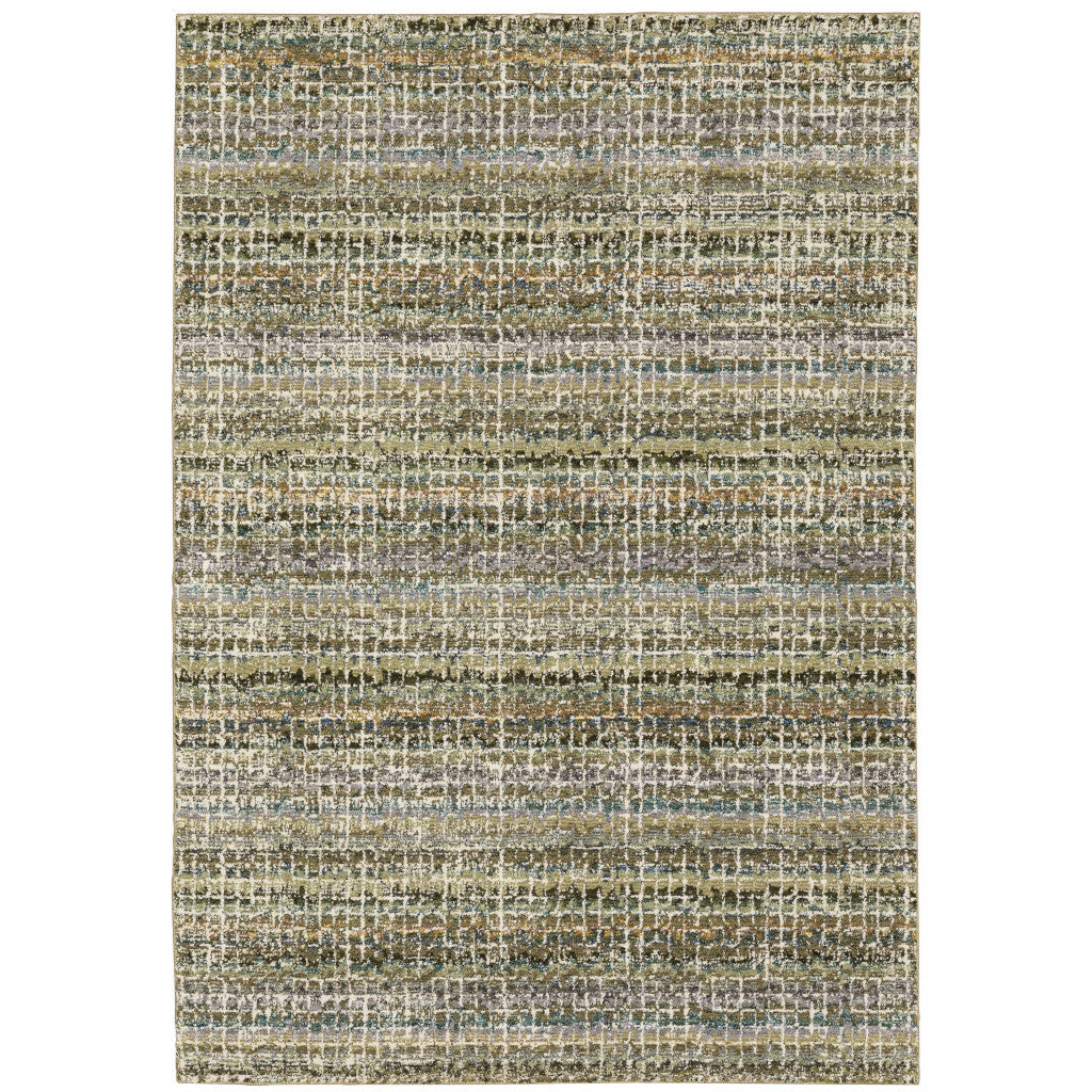 5' X 7' Gray and Ivory Abstract Power Loom Area Rug