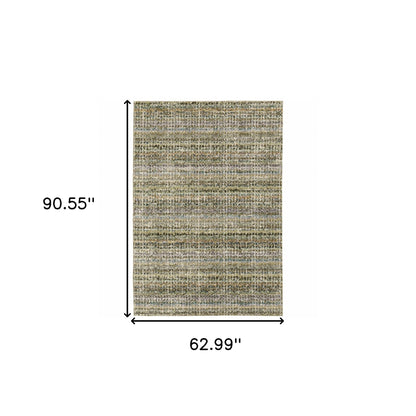 5' X 7' Gray and Ivory Abstract Power Loom Area Rug