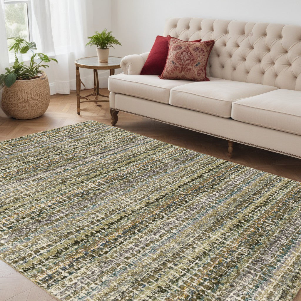 5' X 7' Gray and Ivory Abstract Power Loom Area Rug