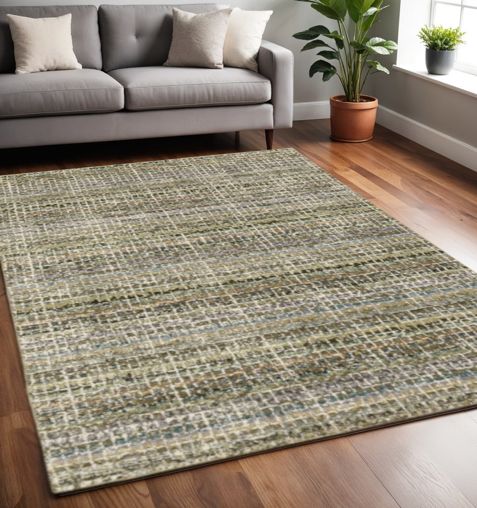 5' X 7' Gray and Ivory Abstract Power Loom Area Rug