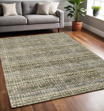 5' X 7' Gray and Ivory Abstract Power Loom Area Rug