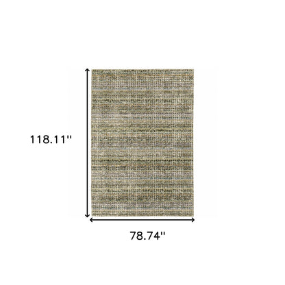 7' X 10' Gray and Ivory Abstract Power Loom Area Rug