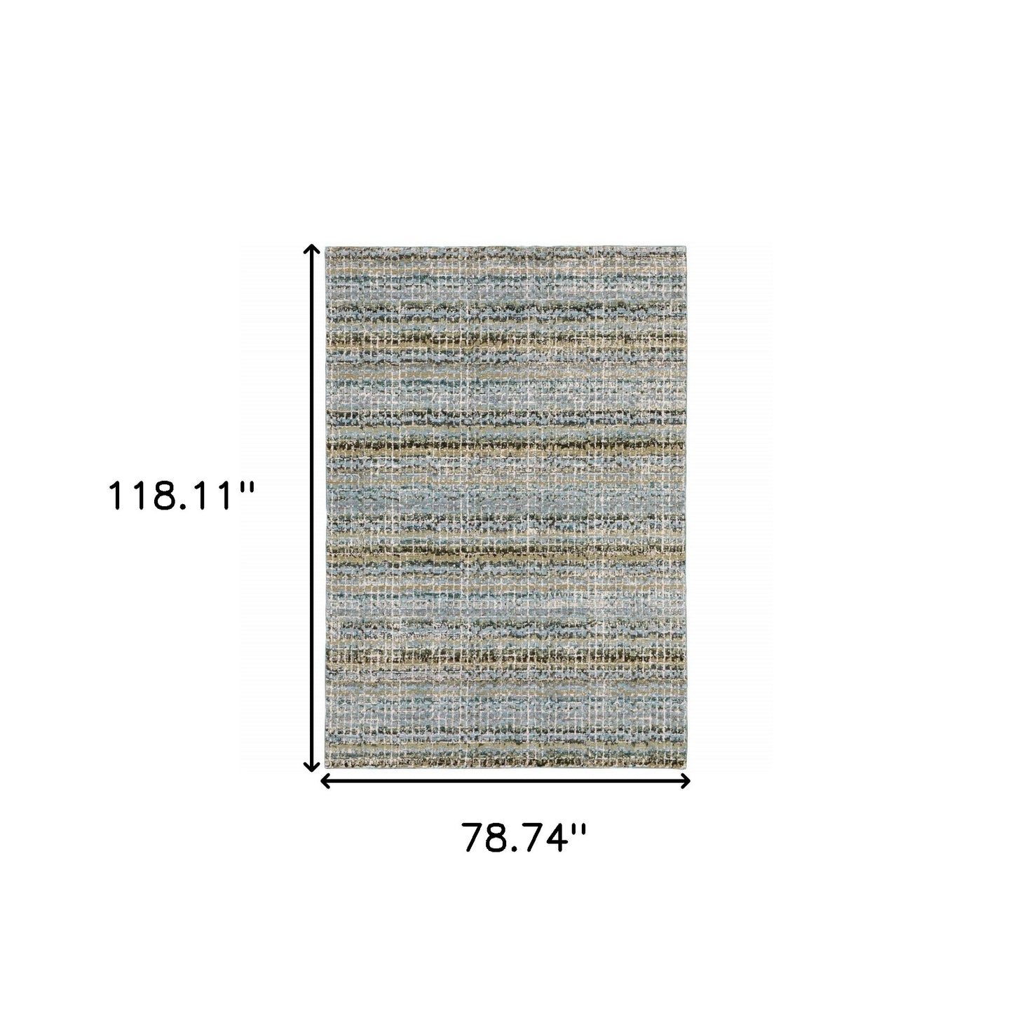 7' X 10' Blue and Ivory Abstract Power Loom Area Rug