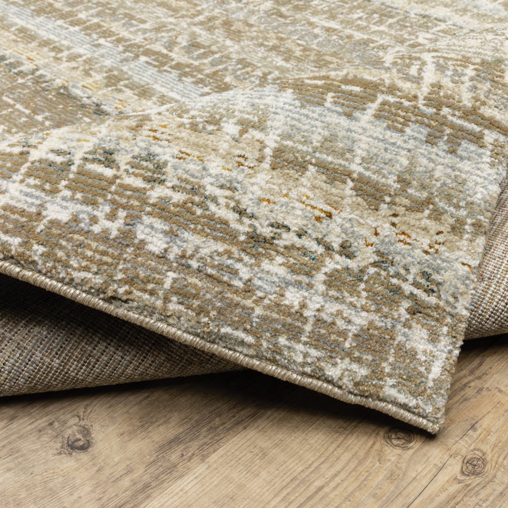 2' X 3' Ivory And Gray Abstract Area Rug