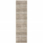 8' Ivory And Gray Abstract Runner Rug