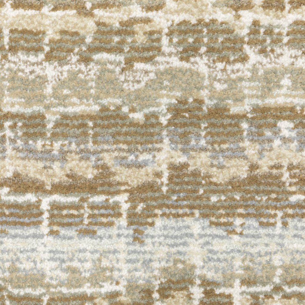 8' Ivory And Gray Abstract Runner Rug