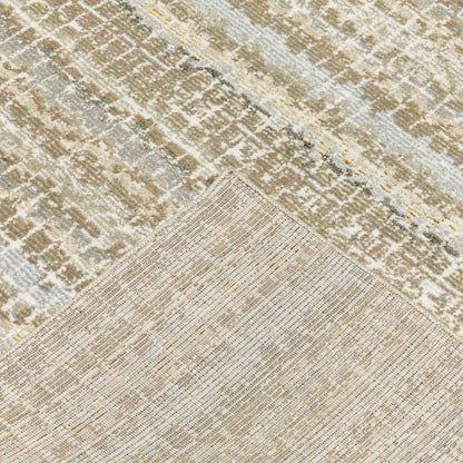8' Ivory And Gray Abstract Runner Rug