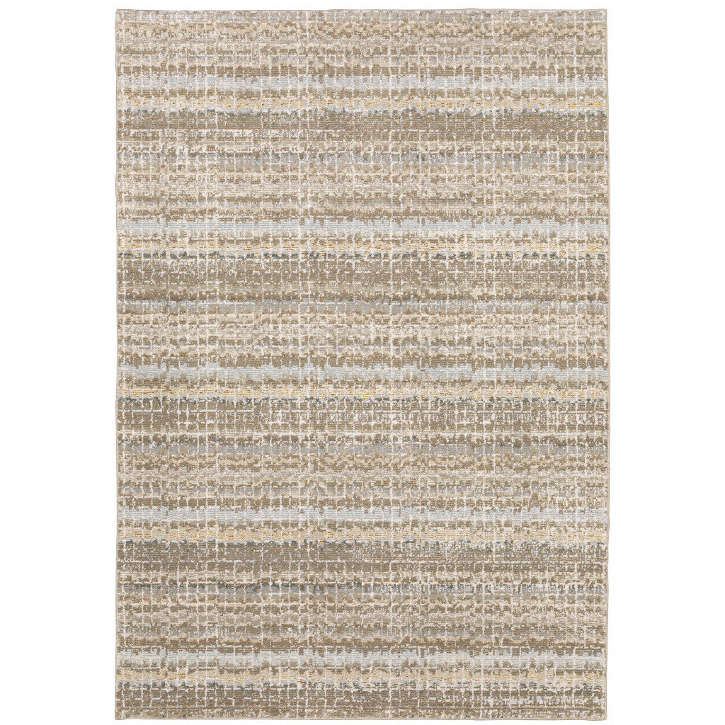 3' X 5' Gray and Ivory Abstract Power Loom Area Rug