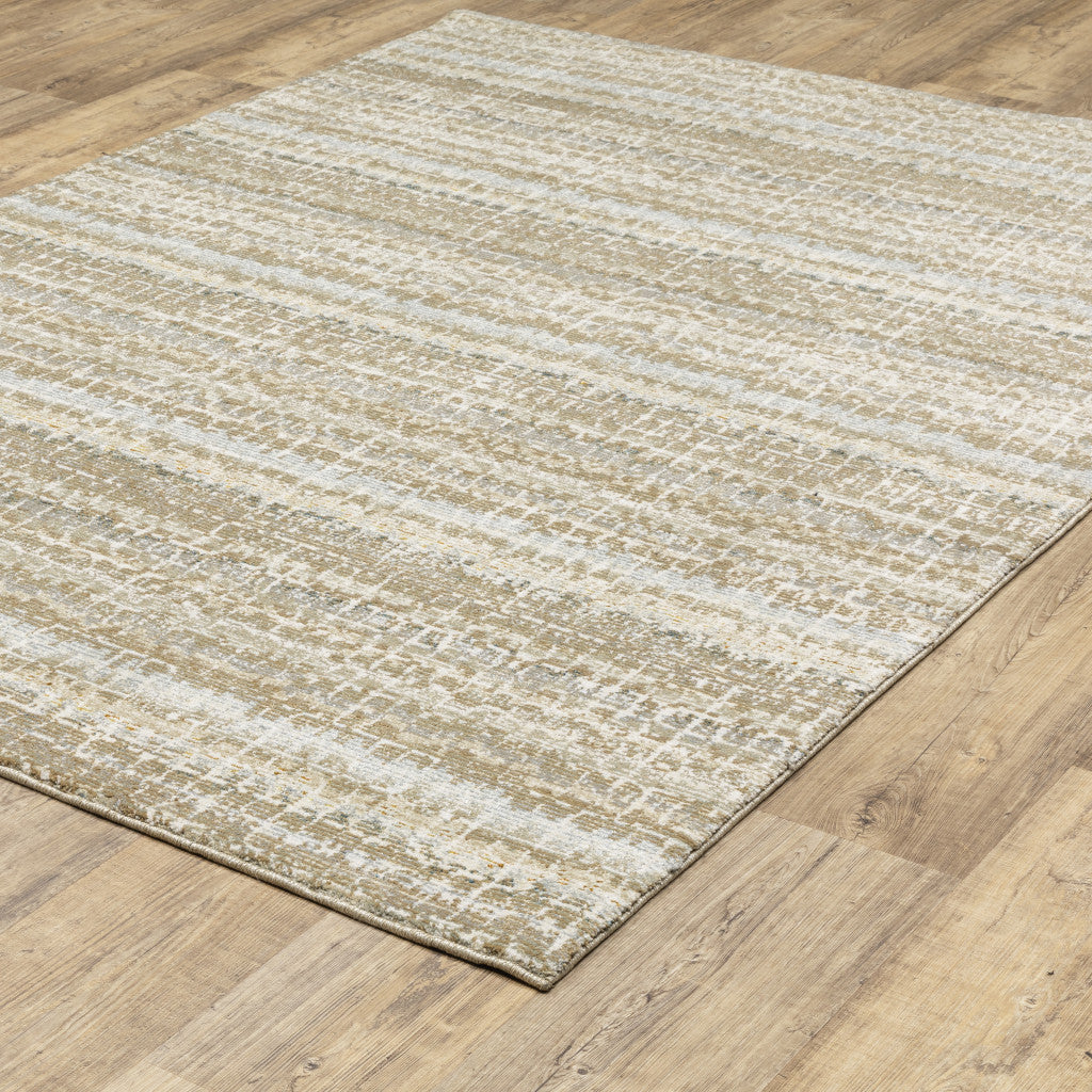 3' X 5' Gray and Ivory Abstract Power Loom Area Rug