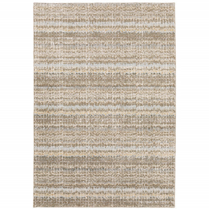 5' X 7' Gray and Ivory Abstract Power Loom Area Rug