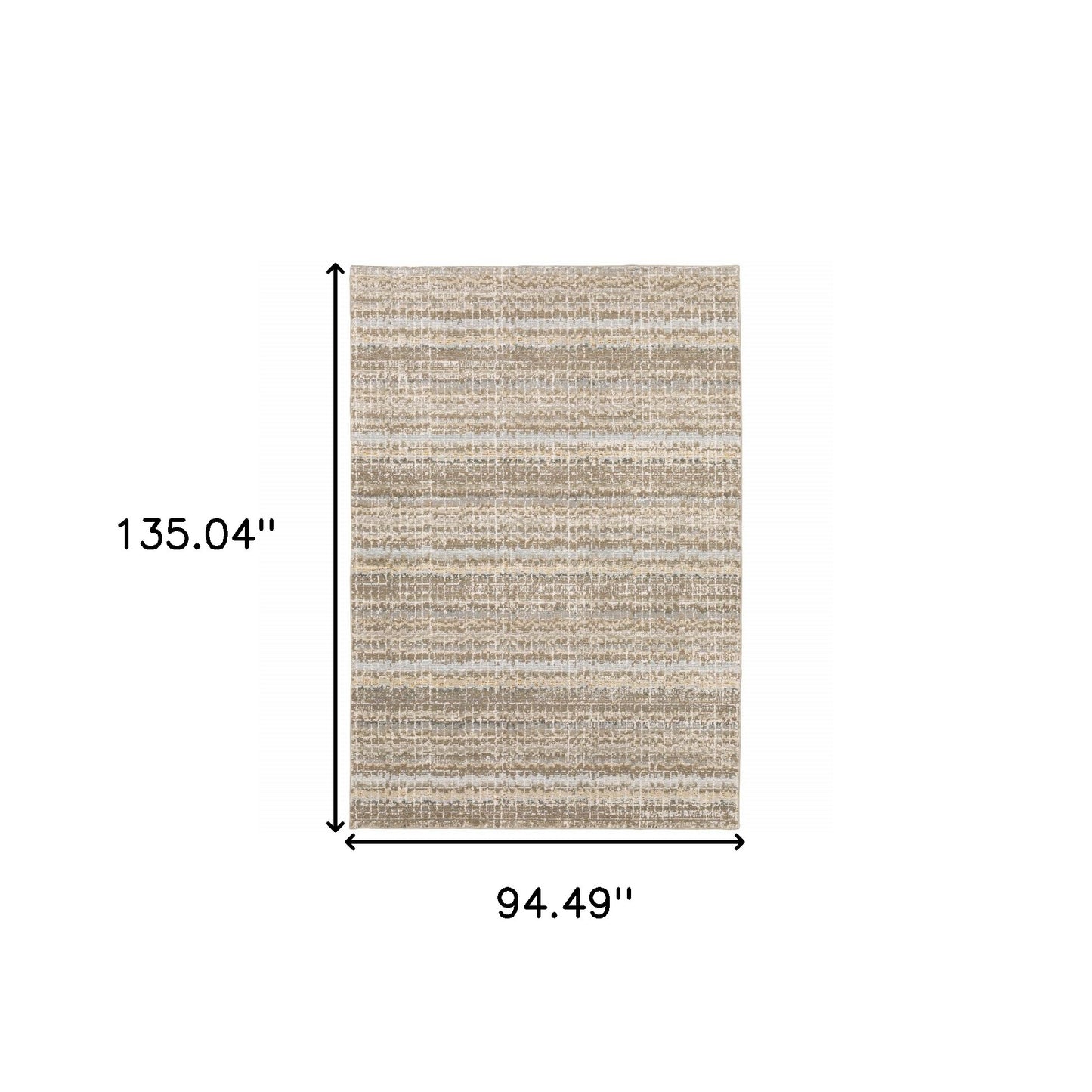 8' X 11' Gray and Ivory Abstract Power Loom Area Rug