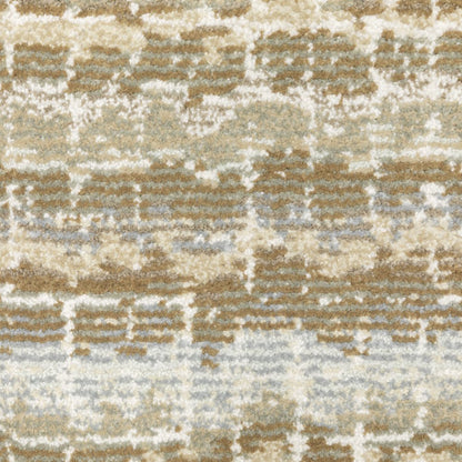 8' X 11' Gray and Ivory Abstract Power Loom Area Rug