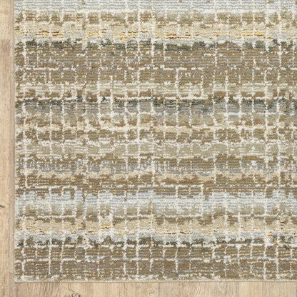 8' X 11' Gray and Ivory Abstract Power Loom Area Rug