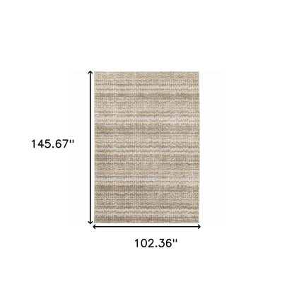 9' X 12' Gray and Ivory Abstract Power Loom Area Rug