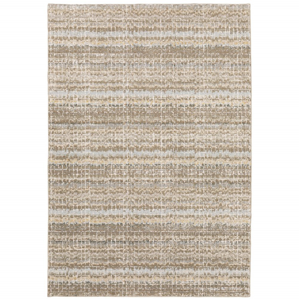 9' X 12' Gray and Ivory Abstract Power Loom Area Rug