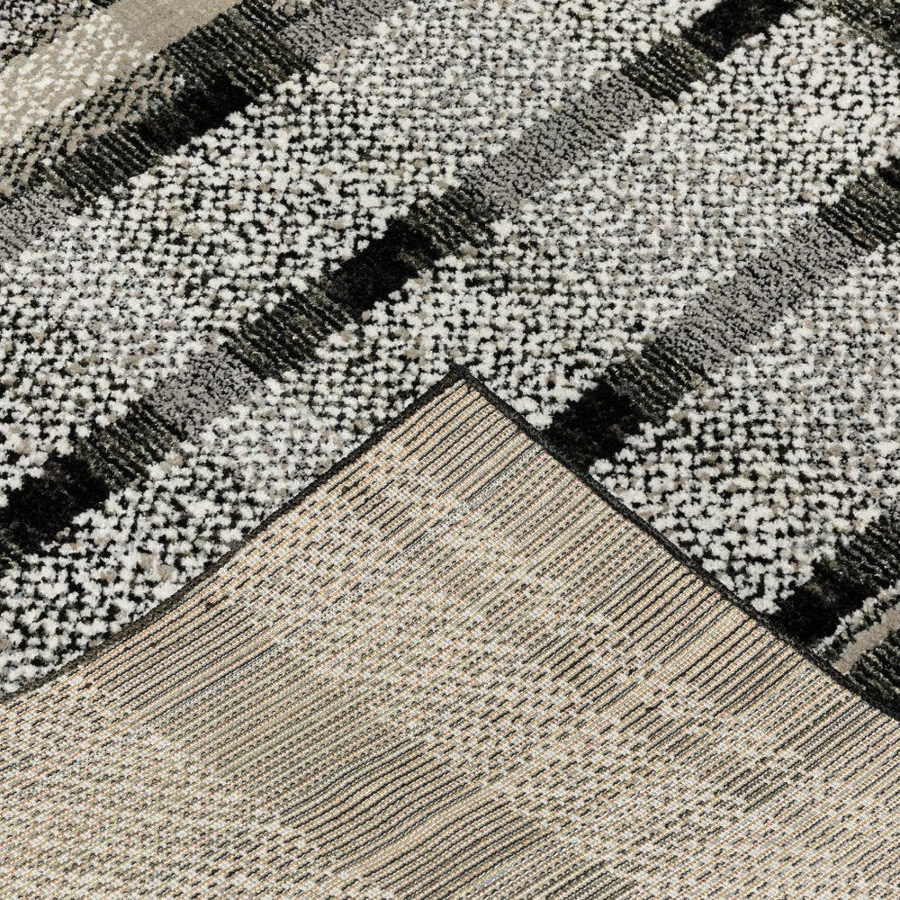 2' X 3' Black And Gray Geometric Area Rug