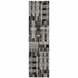 12' Black Gray And Ivory Geometric Runner Rug