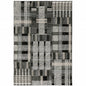 5' X 7' Gray and Black Geometric Power Loom Area Rug