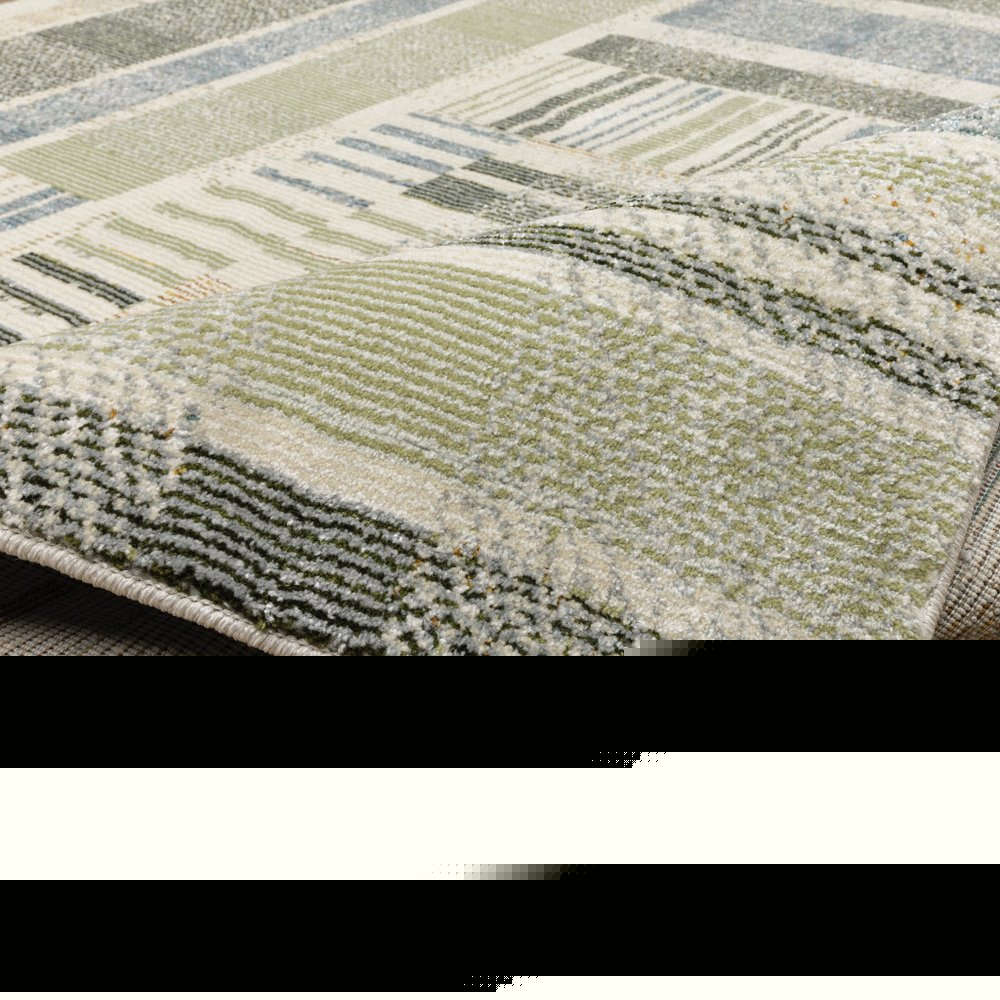2' X 3' Blue And Green Geometric Area Rug