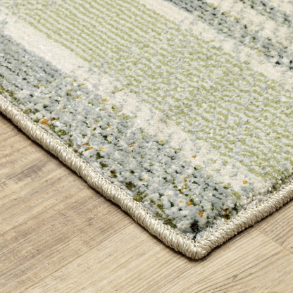 9' X 12' Blue And Green Geometric Area Rug