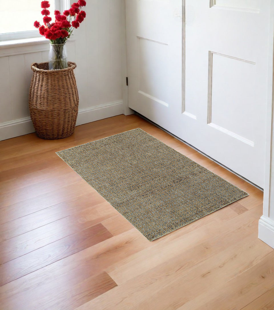 2' X 3' Blue and Silver Geometric Power Loom Area Rug