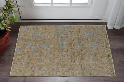 2' X 3' Blue and Silver Geometric Power Loom Area Rug