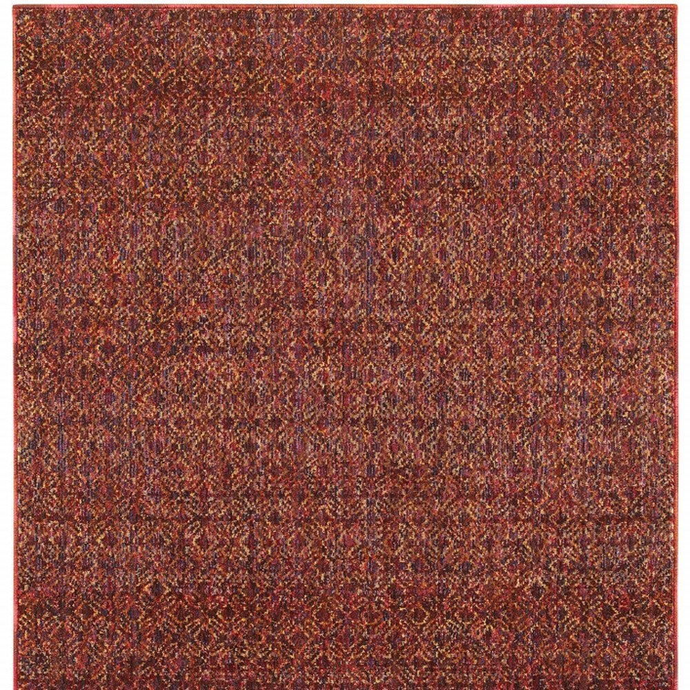 2' X 3' Red and Gold Geometric Power Loom Area Rug