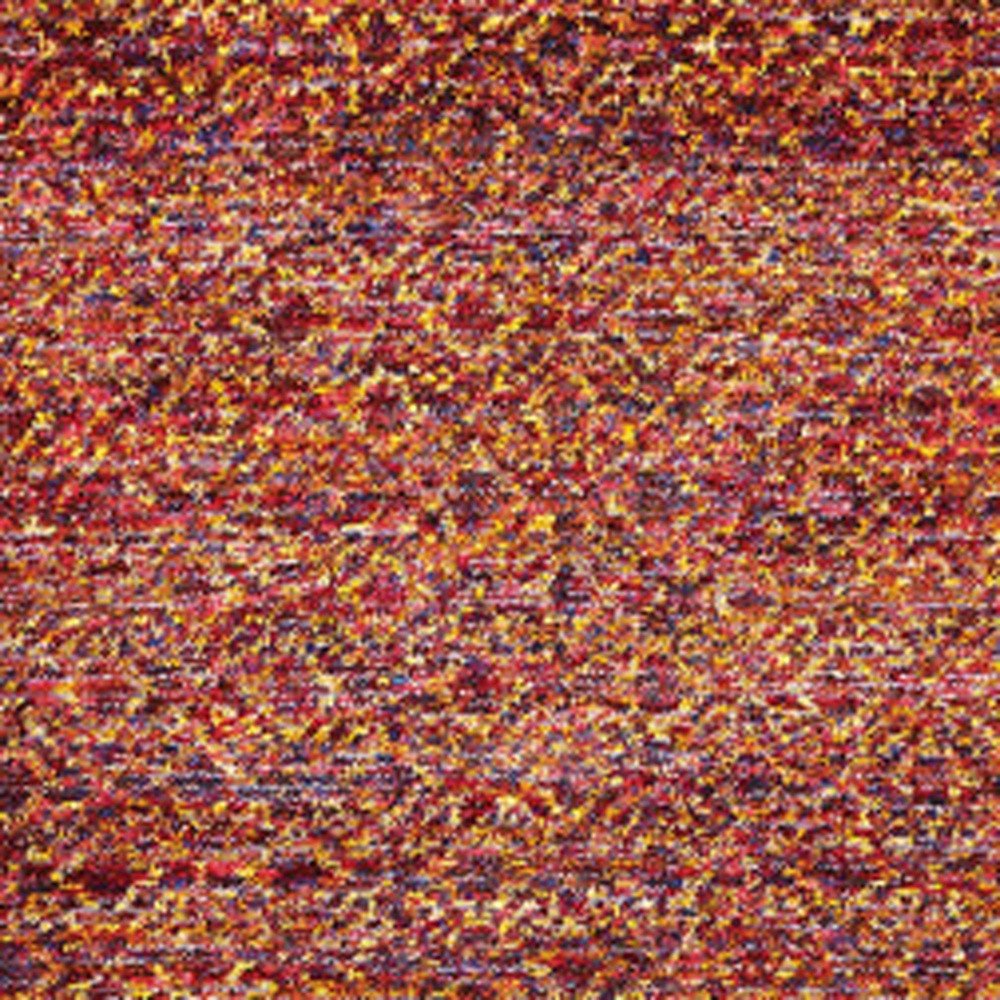 8' Red And Rust Geometric Distressed Runner Rug