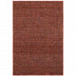 5' X 7' Red And Rust Geometric Distressed Area Rug