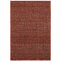 8' X 11' Red and Gold Geometric Power Loom Area Rug