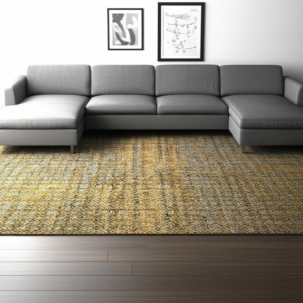 10' X 13' Green Geometric Power Loom Area Rug