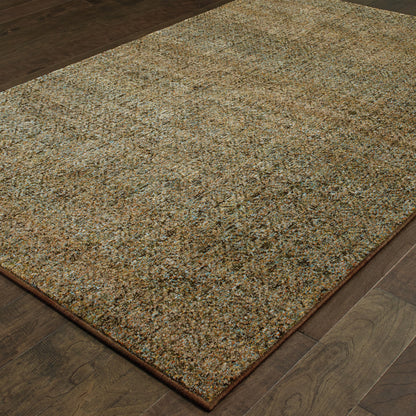 3' X 5' Green Geometric Power Loom Area Rug