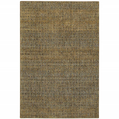5' X 7' Green Geometric Power Loom Area Rug