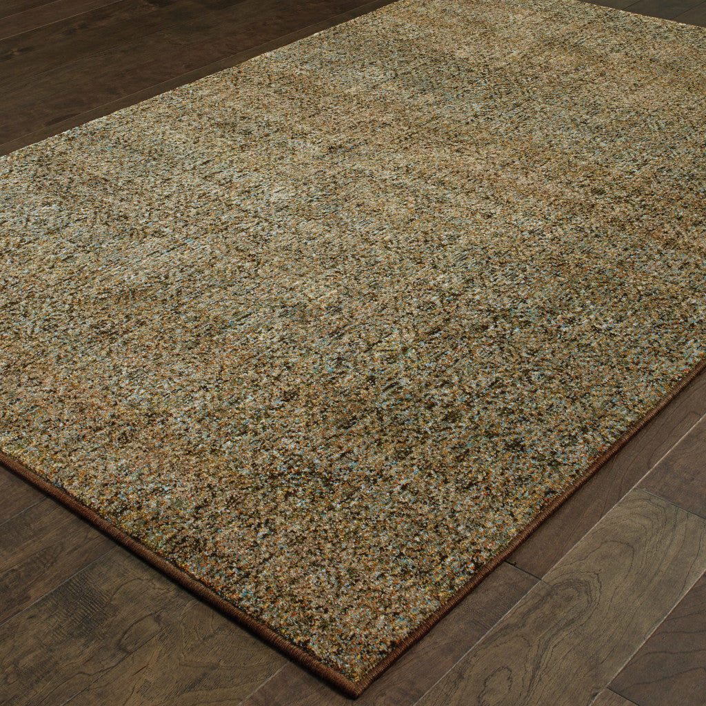 5' X 7' Green Geometric Power Loom Area Rug