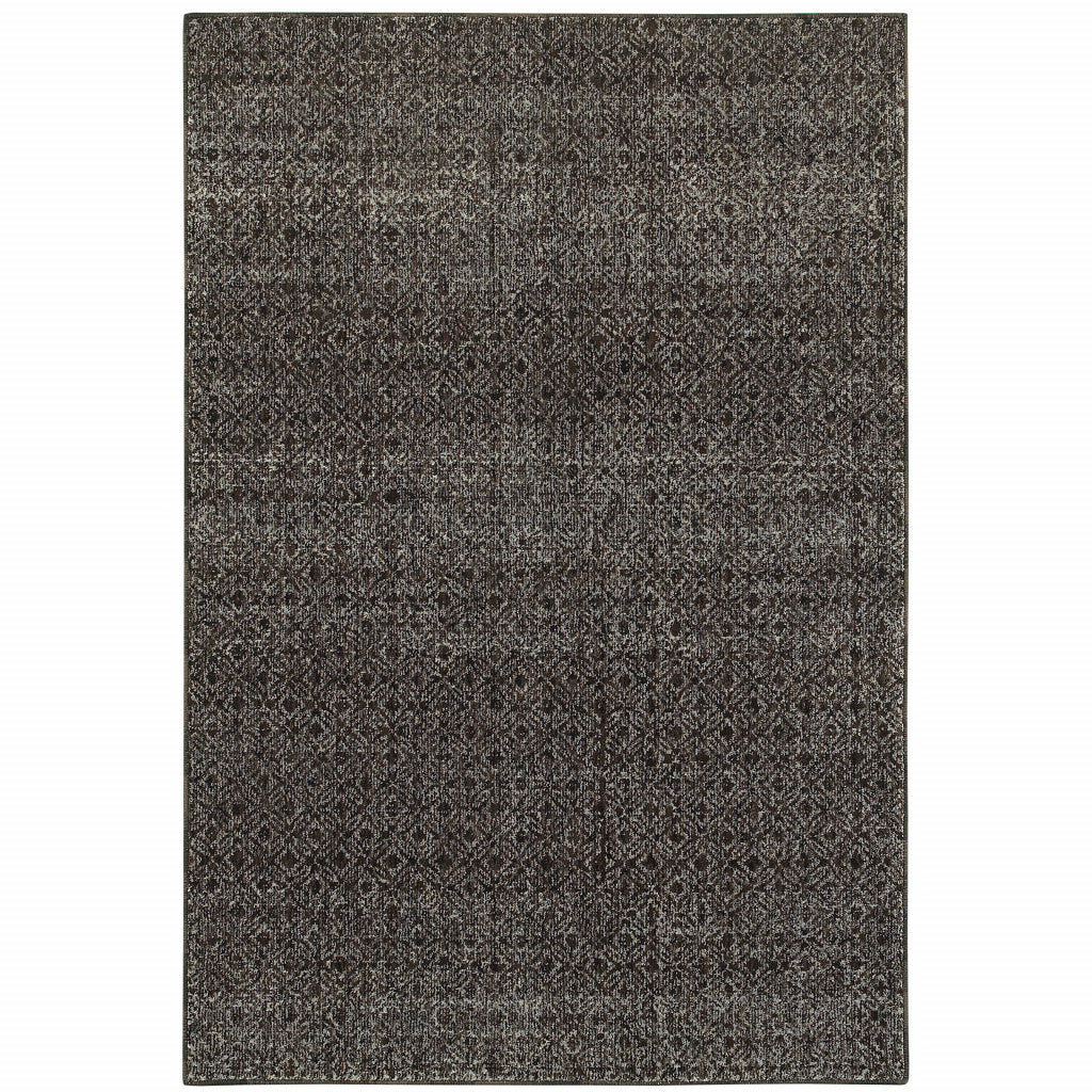 2' X 3' Gray Geometric Power Loom Area Rug