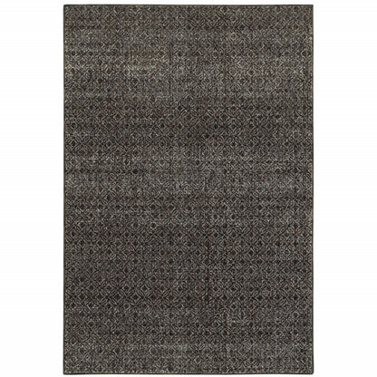 2' X 3' Gray Geometric Power Loom Area Rug