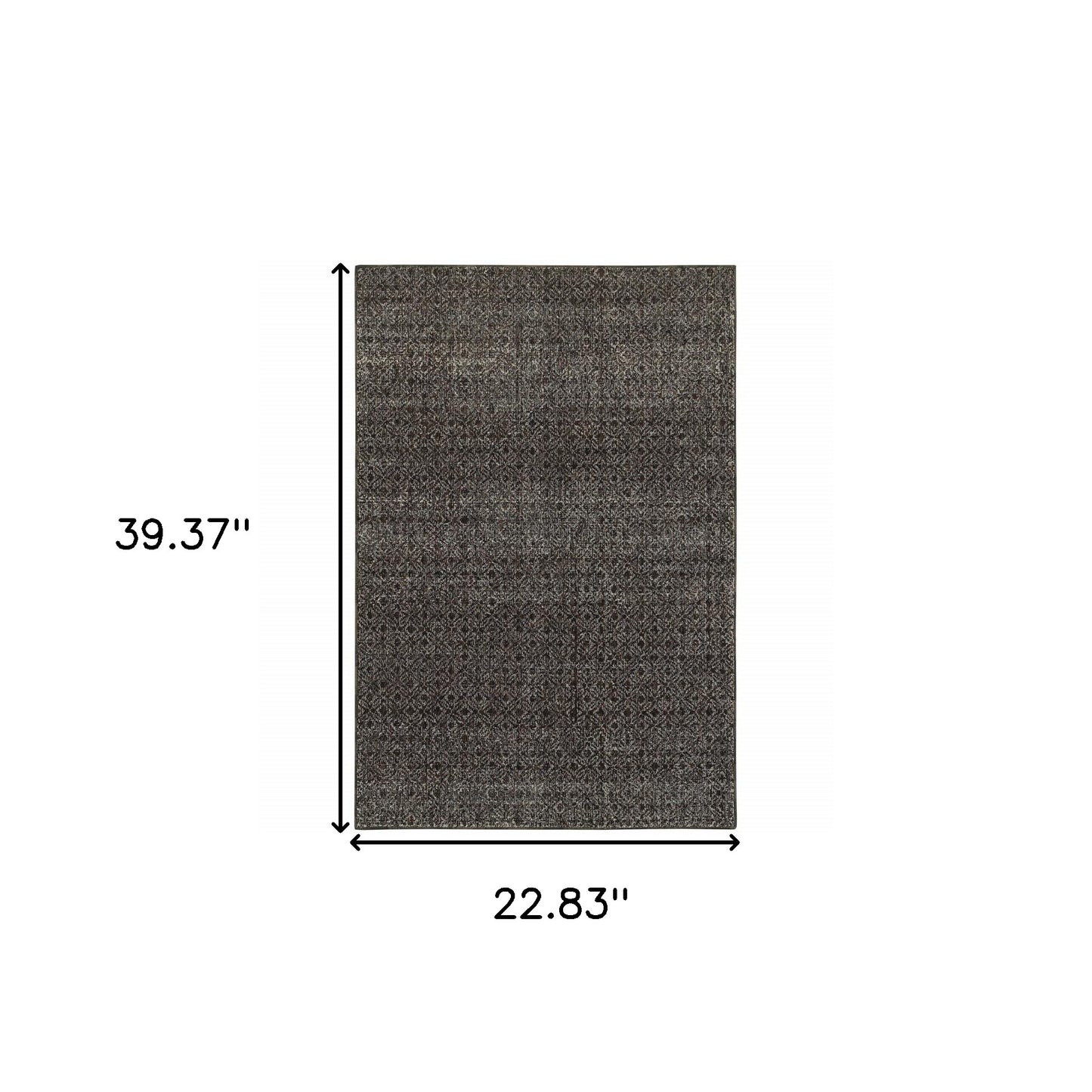 2' X 3' Gray Geometric Power Loom Area Rug