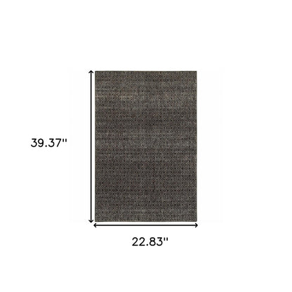 2' X 3' Gray Geometric Power Loom Area Rug