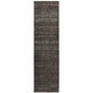 8' Gray Geometric Runner Rug