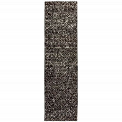 8' Gray Geometric Runner Rug