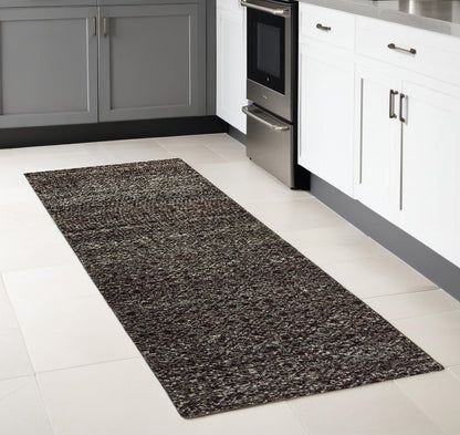 8' Runner Gray Geometric Power Loom Runner Rug