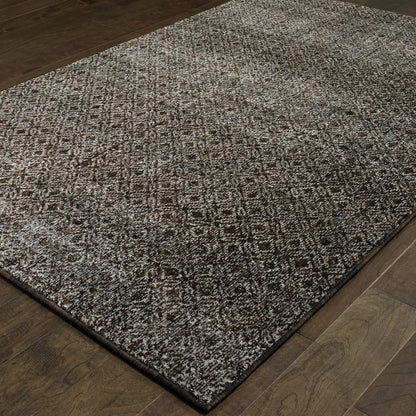 3' X 5' Gray Geometric Power Loom Area Rug