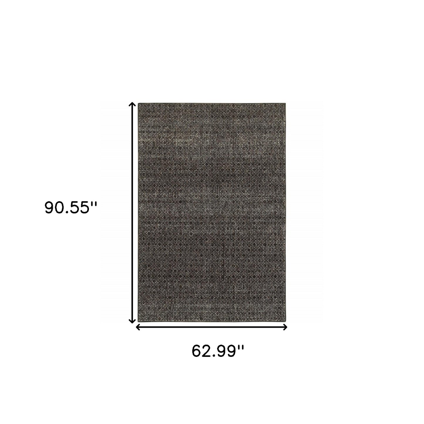 5' X 7' Gray Geometric Power Loom Area Rug