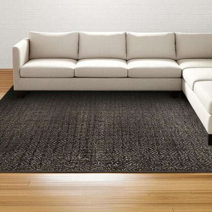 5' X 7' Gray Geometric Power Loom Area Rug