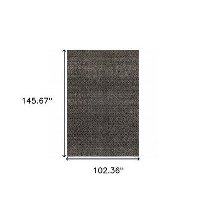 9' X 12' Gray Geometric Power Loom Area Rug