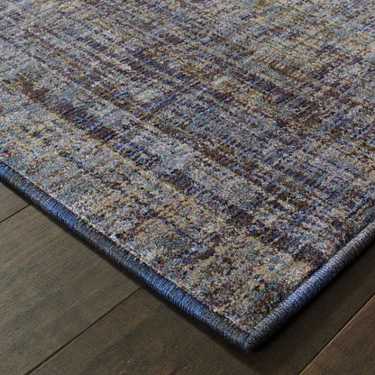 2' X 3' Blue and Ivory Power Loom Area Rug