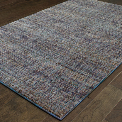 2' X 3' Blue and Ivory Power Loom Area Rug