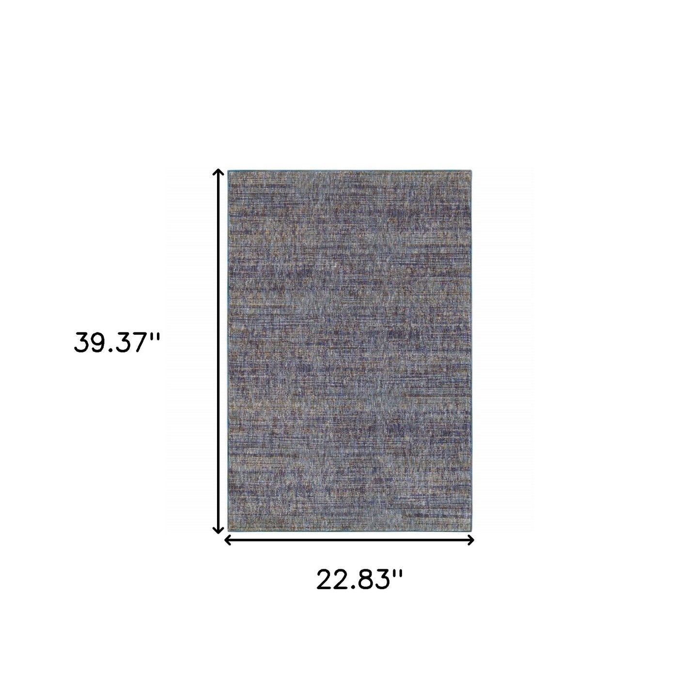 2' X 3' Blue and Ivory Power Loom Area Rug