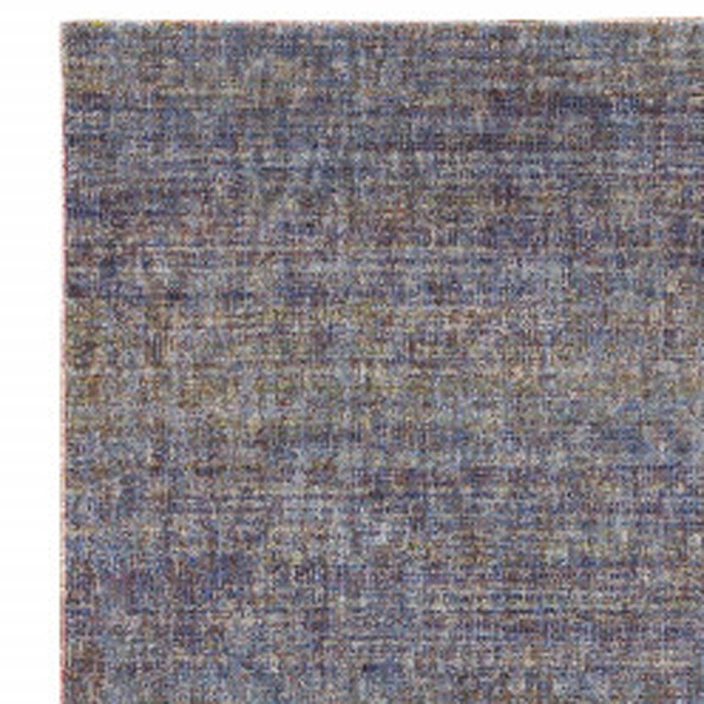 8' Runner Blue and Ivory Power Loom Runner Rug