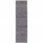12' Purple And Gray Distressed Runner Rug